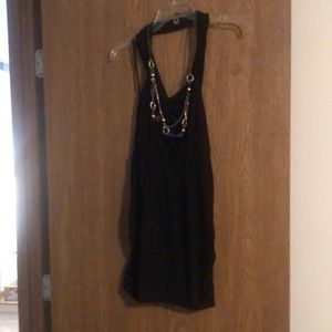 Voila Black Halter Dress with Necklace